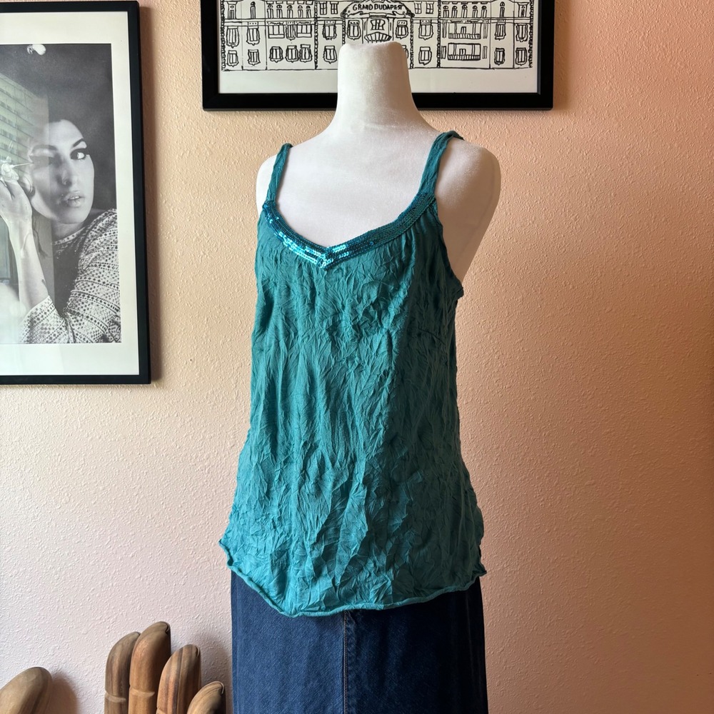 Vintage 90s / 2000s Teal Sequined Fairy Blouse